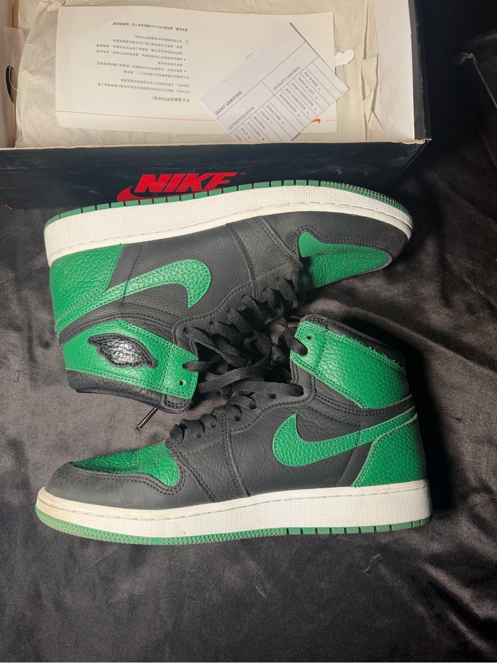 Nike Air Jordan 1 High — Black and Green Men's Sneakers